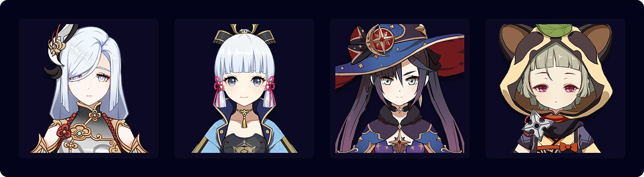Shenhe — Ayaka — Mona — Sayu