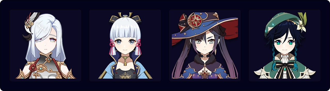 Shenhe — Ayaka — Mona — Venti