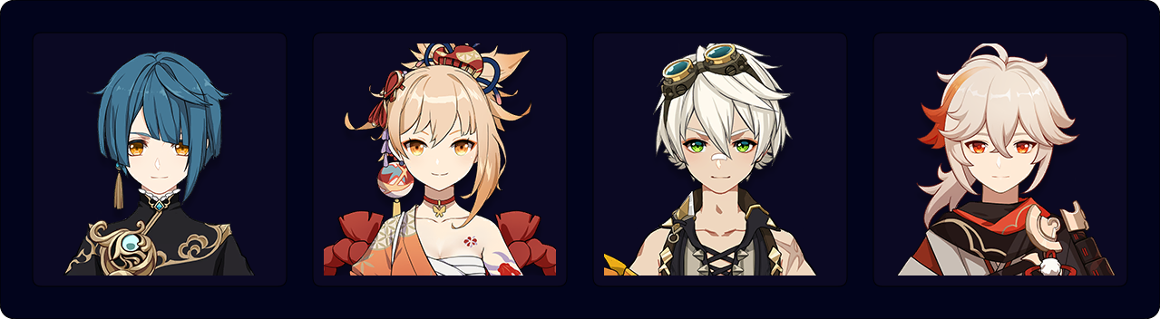 Xingqiu — Yoimiya — Bennett — Kazuha