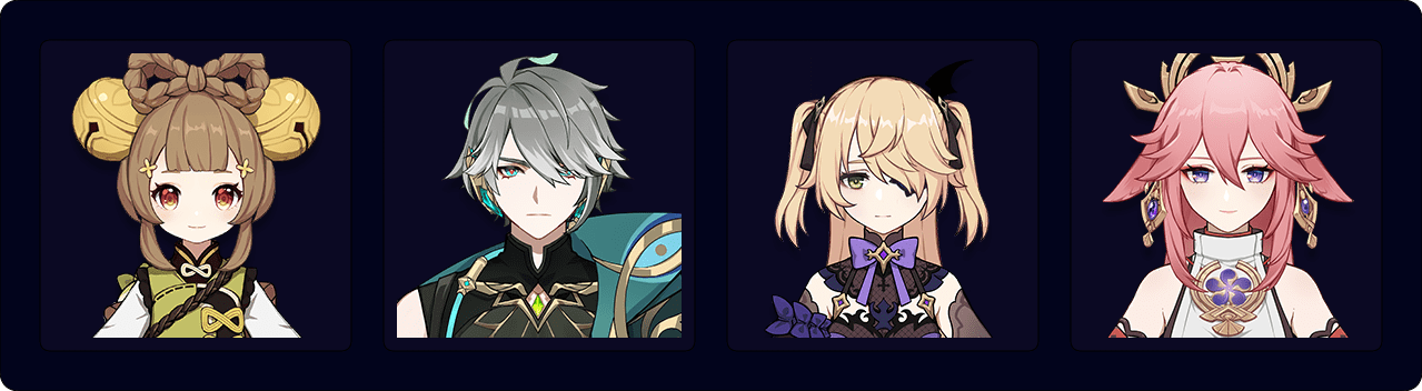 Yaoyao — Alhaitham — Fischl — Yae