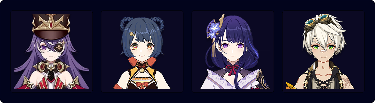 Chevreuse — Xiangling — Raiden — Bennett